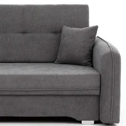 Best Bettcouch mit Federkern aus Velours Dunkelgrau - Lictona Sofas
