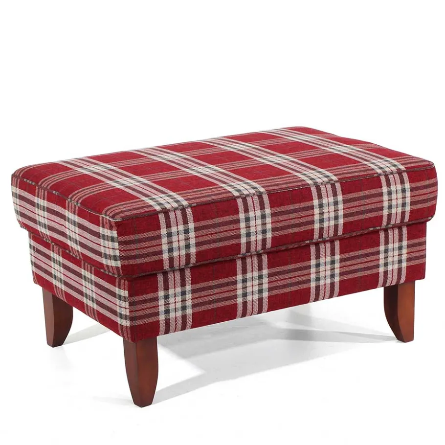 Best Big Ohrensessel in Rot kariert - Matieu Sessel