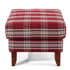 Best Big Ohrensessel in Rot kariert - Matieu Sessel