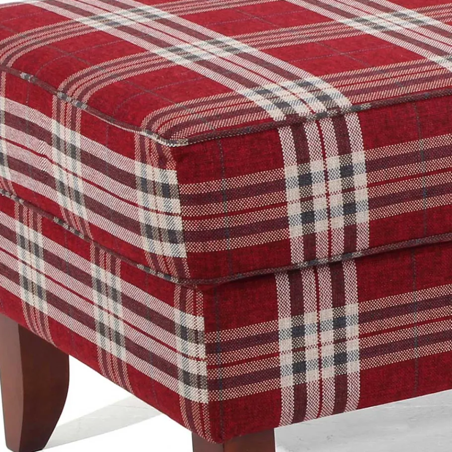 Best Big Ohrensessel in Rot kariert - Matieu Sessel