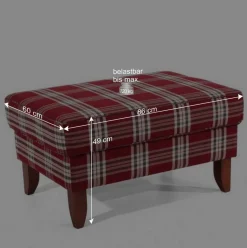 Best Big Ohrensessel in Rot kariert - Matieu Sessel