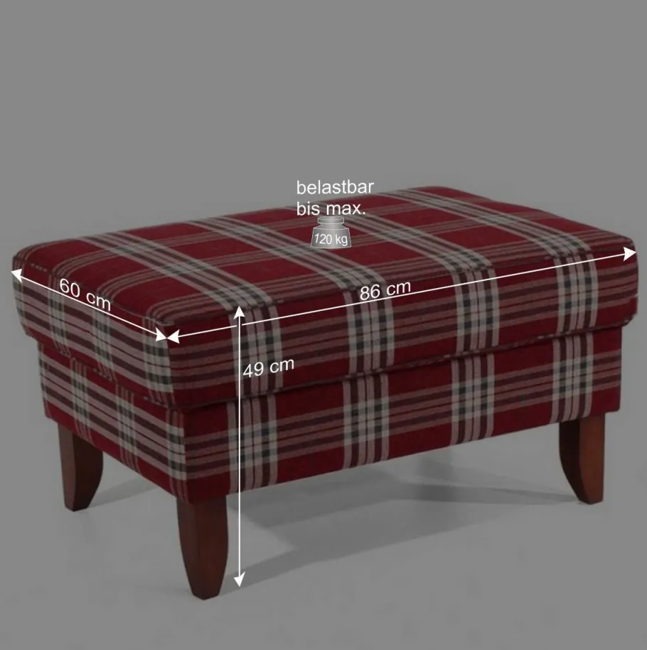 Best Big Ohrensessel in Rot kariert - Matieu Sessel