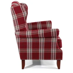 Best Big Ohrensessel in Rot kariert - Matieu Sessel