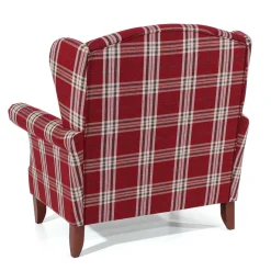 Best Big Ohrensessel in Rot kariert - Matieu Sessel