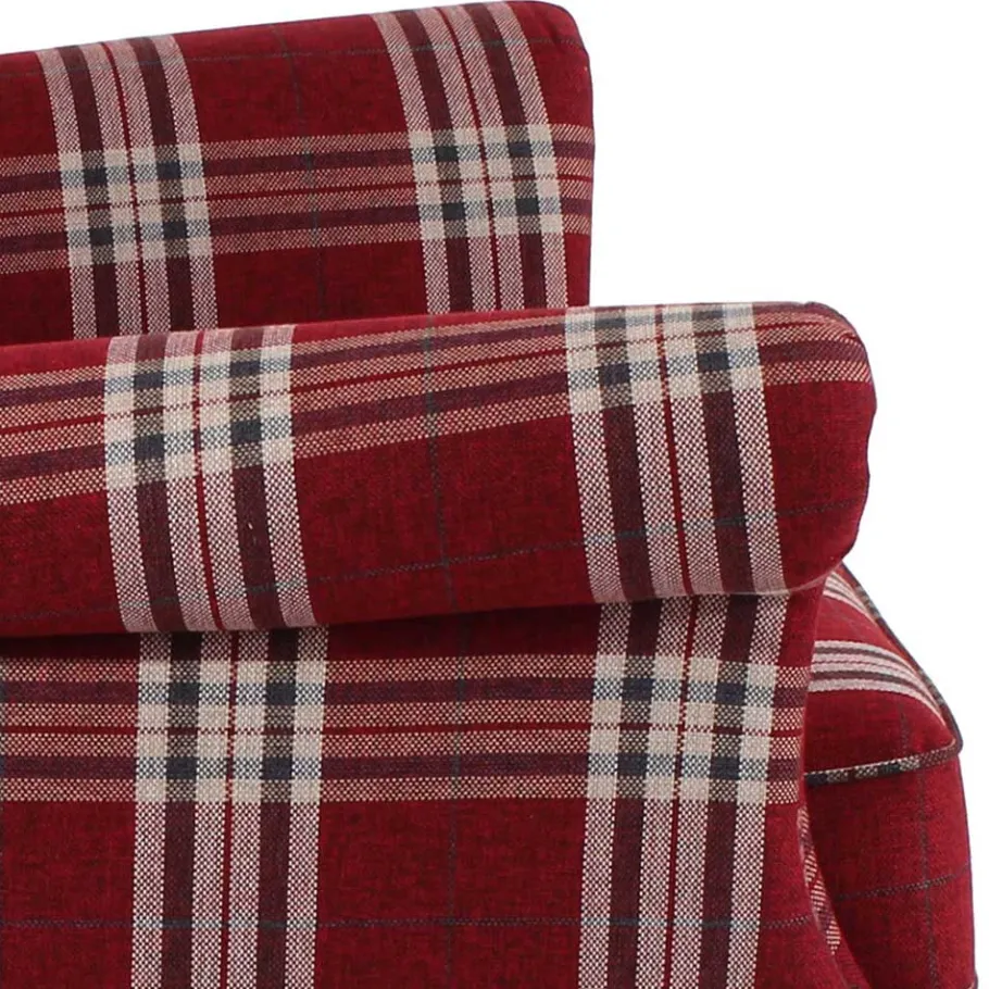 Best Big Ohrensessel in Rot kariert - Matieu Sessel