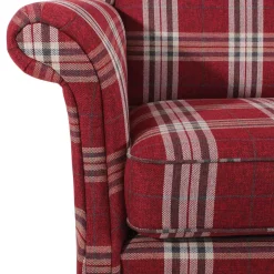 Best Big Ohrensessel in Rot kariert - Matieu Sessel