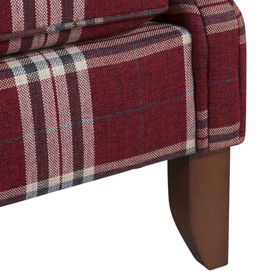 Best Big Ohrensessel in Rot kariert - Matieu Sessel