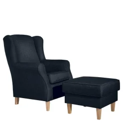 Best Blauer Ohrensessel mit Buche Beinen - Mag Sessel