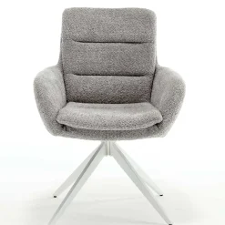 Best Boucle Armlehnenstuhl in Grau - Lulumo (2er Set) Stühle