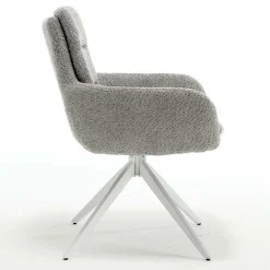 Best Boucle Armlehnenstuhl in Grau - Lulumo (2er Set) Stühle