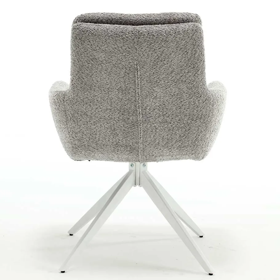 Best Boucle Armlehnenstuhl in Grau - Lulumo (2er Set) Stühle