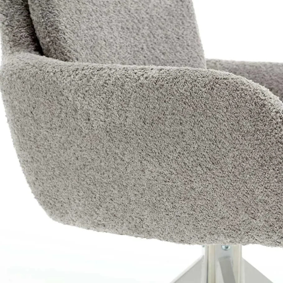 Best Boucle Armlehnenstuhl in Grau - Lulumo (2er Set) Stühle