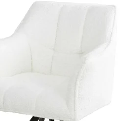 Best Boucle Armlehnenstuhl in Creme - drehbar - Tobrina (2er Set) Stühle