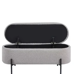 Clearance Boucle Polsterbank in Oval mit Stauraum - Buryas Sitzbank