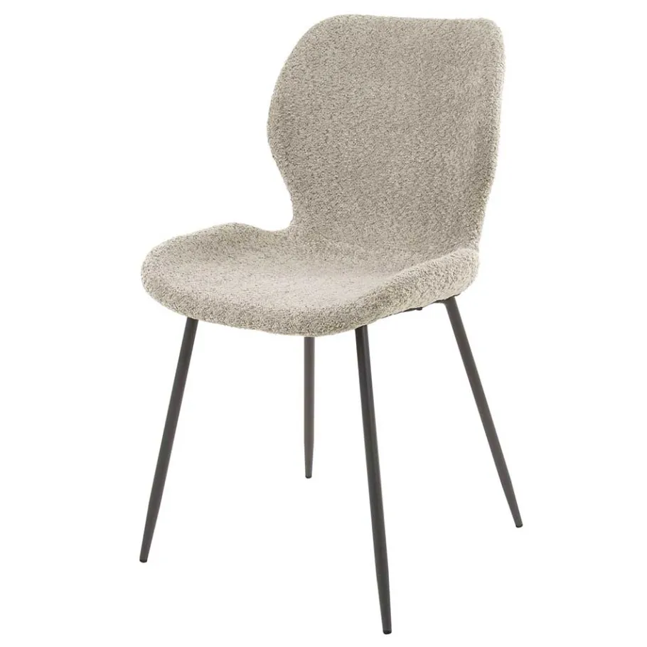 New Boucle Schalenstühle in Beige - Dirava (4er Set) Stühle