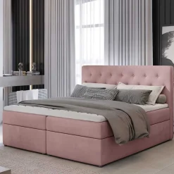 Best Boxbett in Altrosa - matter Samt - Fernand Betten