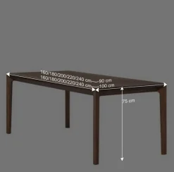 Online Brauner Esszimmertisch aus Nussbaum Holz - Caceres Tische