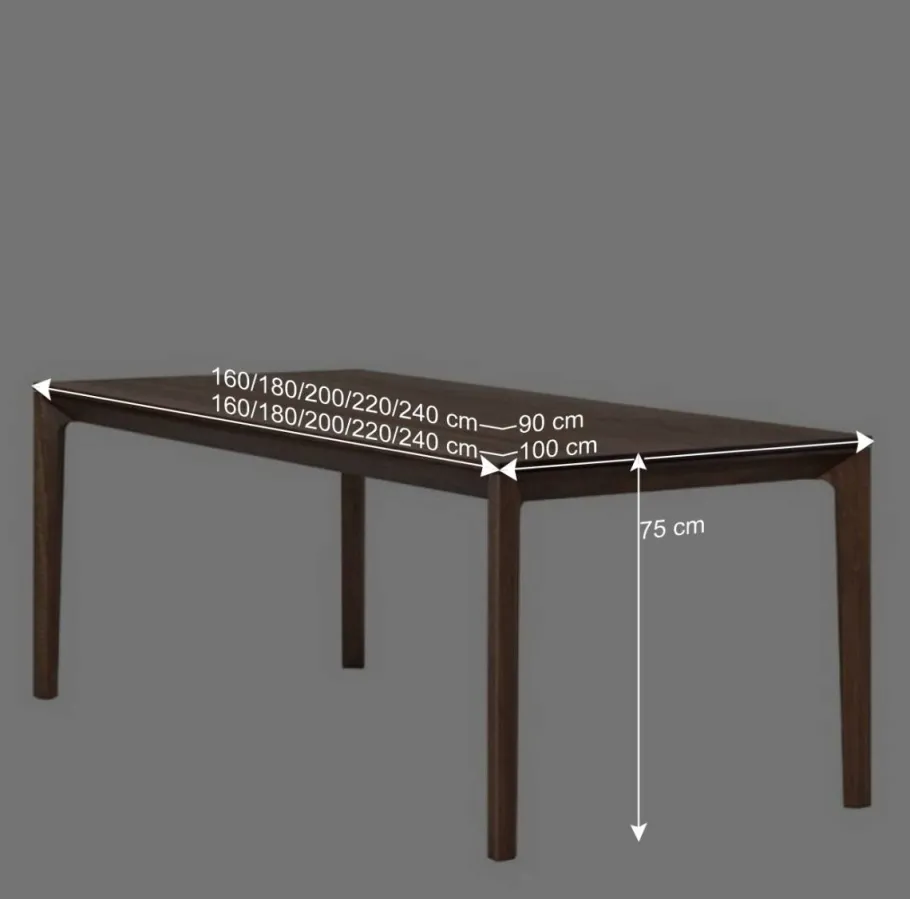 Online Brauner Esszimmertisch aus Nussbaum Holz - Caceres Tische