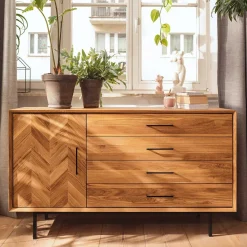 Sale Breite Kommode mit vier Schubladen & Tür - Kerfa Sideboards