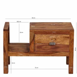 Sale Breite Nachtkommode Hoslo mit Schublade und offener Ablage 60cm Kommoden