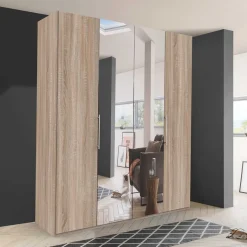 Sale Breiter Falttüren-Schrank mit Spiegel - Zayun Kleiderschränke