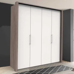 Best Breiter Schlafzimmerschrank mit weißen Falttüren - Tivierto Kleiderschränke|Schränke