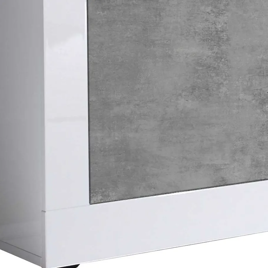 Best Breites TV Board in Weiß HG & Betonoptik - Narandu Tv & Hifi-Möbel