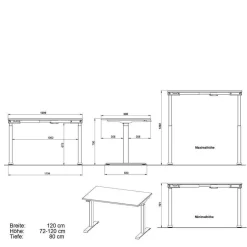 Online Bürotisch in Weiß und Schwarz - Joina Tische