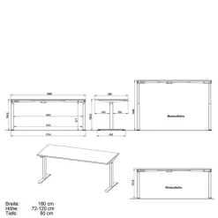 Online Bürotisch in Weiß und Schwarz - Joina Tische
