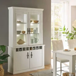 Sale Buffet Vitrine in weißer Holzoptik Pinie - Liancos Kommoden|Vitrinen