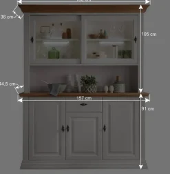 Sale Buffetschrank in Weiß & Eichefarben - Henry Kommoden