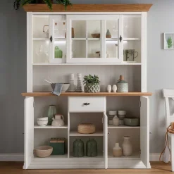 Sale Buffetschrank in Weiß & Eichefarben - Henry Kommoden