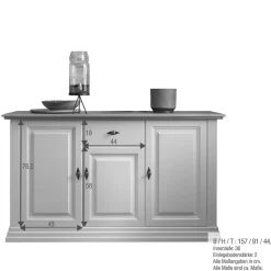 Sale Buffetschrank in Weiß & Eichefarben - Henry Kommoden