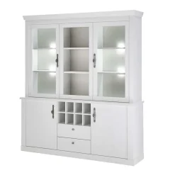 Outlet Buffetschrank Vitrine in weißer Holzoptik Pinie - Liancos Kommoden|Vitrinen