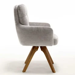 Best Chenille Tischsessel in Taupe - Fiorello (2er Set) Stühle