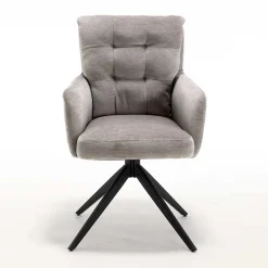 Best Chenille Tischsessel in Taupe - Vatros (2er Set) Stühle