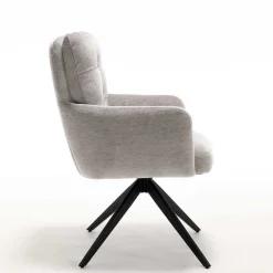 Best Chenille Tischsessel in Taupe - Vatros (2er Set) Stühle