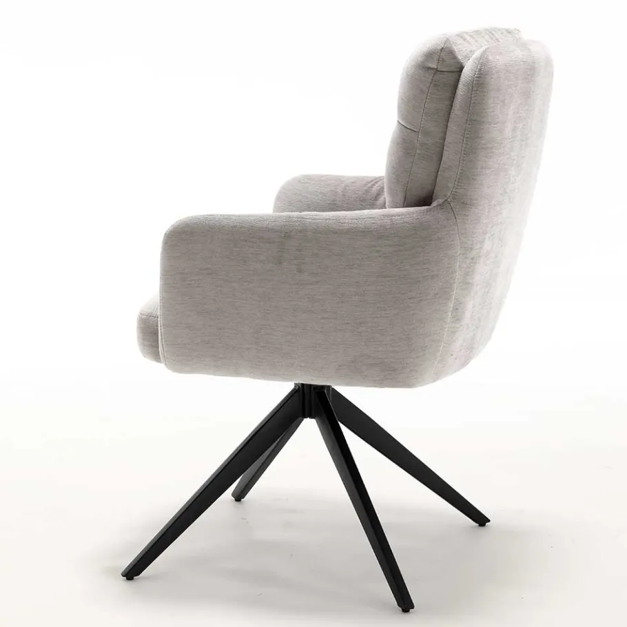 Best Chenille Tischsessel in Taupe - Vatros (2er Set) Stühle