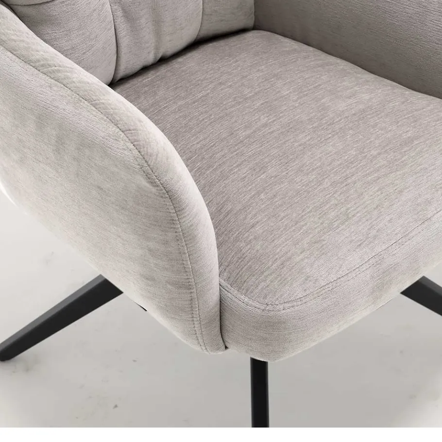 Best Chenille Tischsessel in Taupe - Vatros (2er Set) Stühle