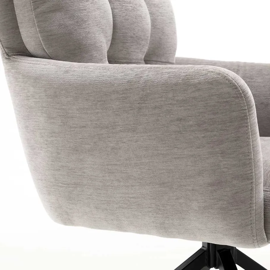 Best Chenille Tischsessel in Taupe - Vatros (2er Set) Stühle