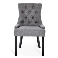 Sale Chesterfield Stuhl in Grau meliert und Schwarz - Menton Stühle