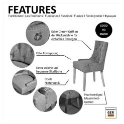 Sale Chesterfield Stuhl in Grau meliert und Schwarz - Menton Stühle