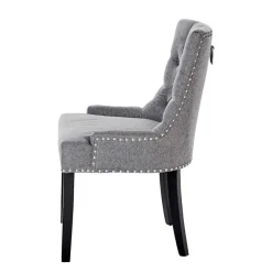 Sale Chesterfield Stuhl in Grau meliert und Schwarz - Menton Stühle