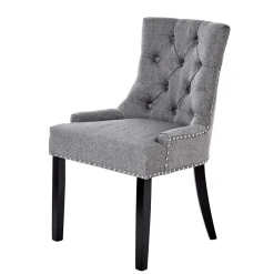 Sale Chesterfield Stuhl in Grau meliert und Schwarz - Menton Stühle