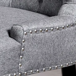 Sale Chesterfield Stuhl in Grau meliert und Schwarz - Menton Stühle