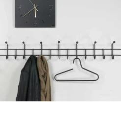 Discount 119cm breite Hakenleiste aus schwarzem Stahl - Davadus Garderoben