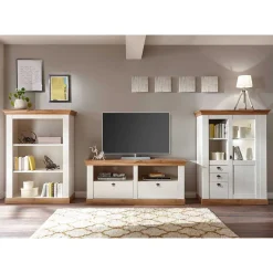 Best 356cm Landhaus Wohnwand Set - Diatara (dreiteilig) Wohnwände