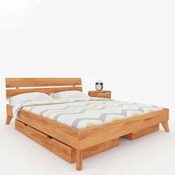 210cm langes Doppelbett Gestell aus Holz - Junola Betten