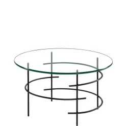 60cm runder Couchtisch mit Glasplatte - Prakto Tische