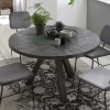 Outlet 120cm runder Holz Esstisch in Grey Wash - Nicoletta Tische